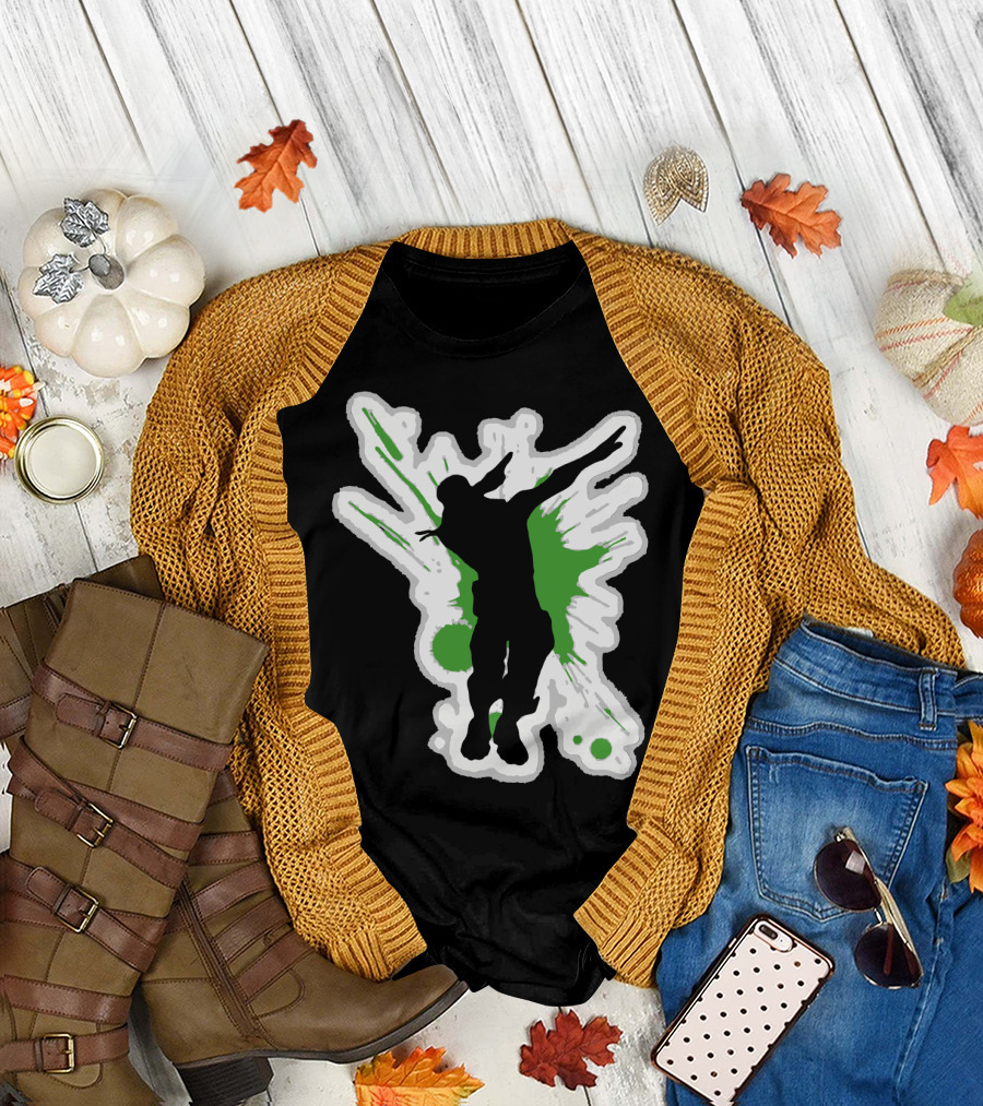 Silhouette Dab with Dynamic Green Splash - Dane Dab T-Shirt