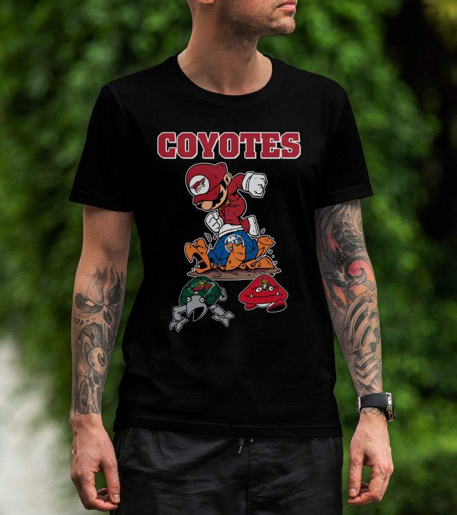 Coyotes Mario Parody With Duck And Crab Characters T-Shirt