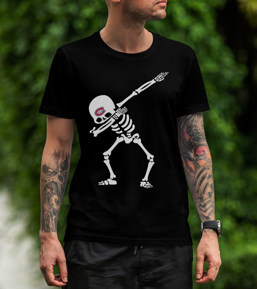 Canadiens Skeleton Dabbing With Team T-Shirt