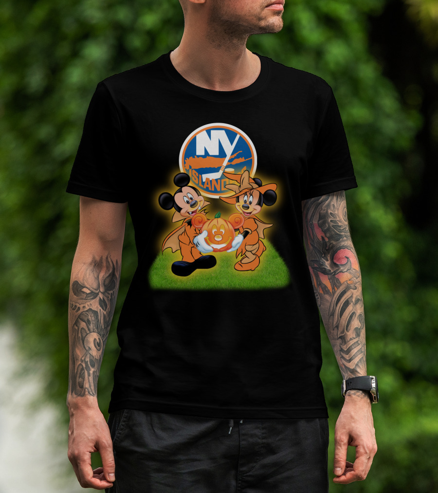 Halloween New York Islanders Mickey And Friends Pumpkin Celebration T-Shirt