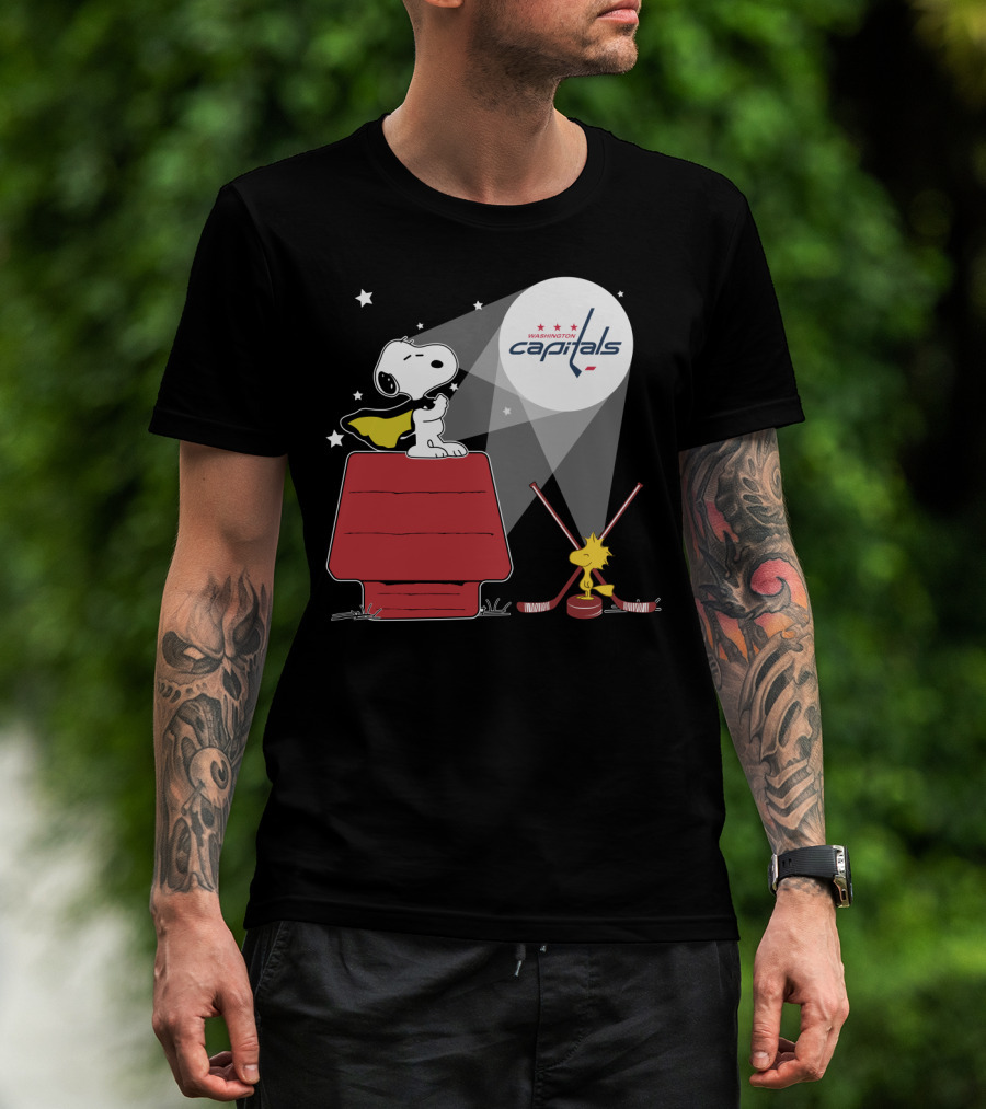 Snoopy And Woodstock Washington Capitals Nhl Hockey Spotlight T-Shirt