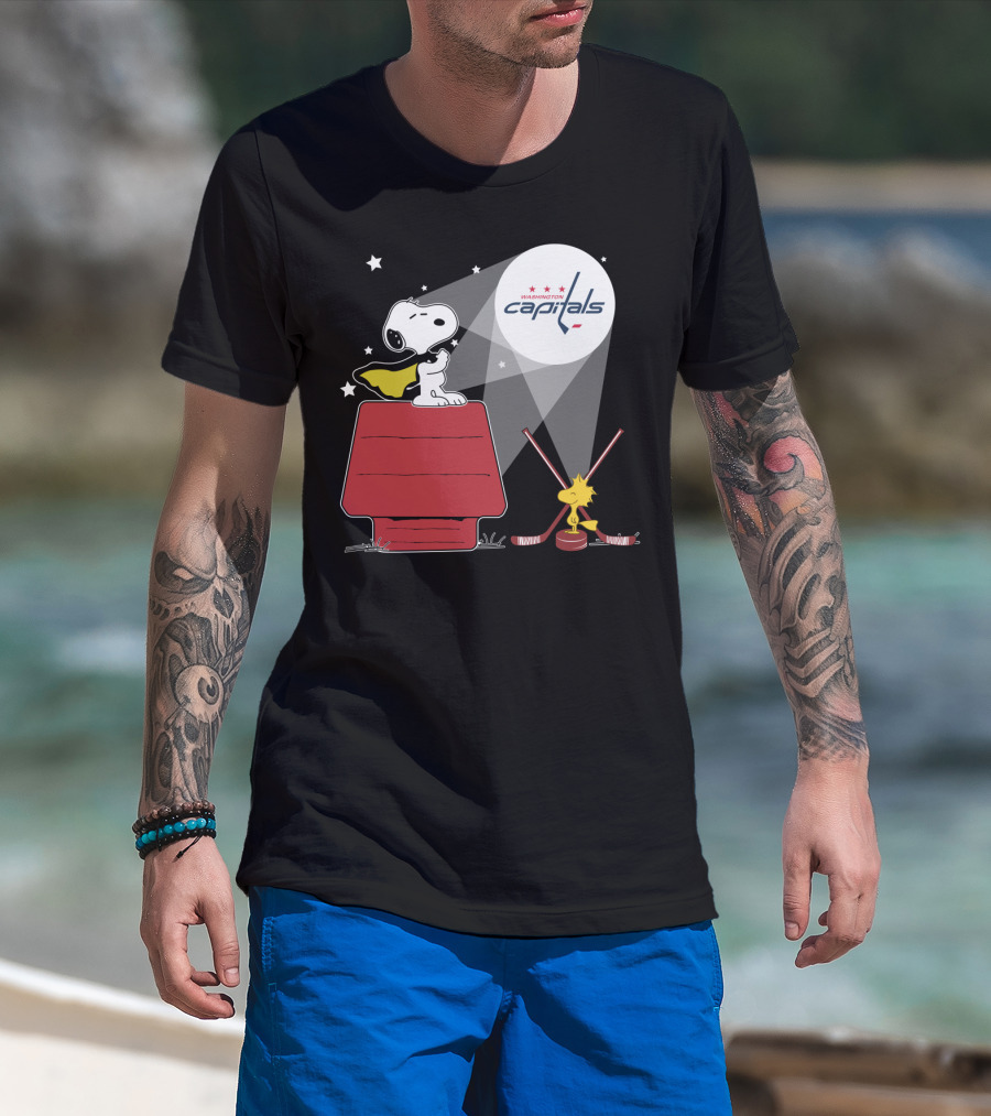 Snoopy And Woodstock Washington Capitals Nhl Hockey Spotlight T-Shirt