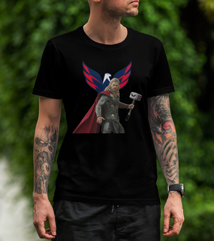 Thor Washington Capitals Marvel Crossover T-Shirt