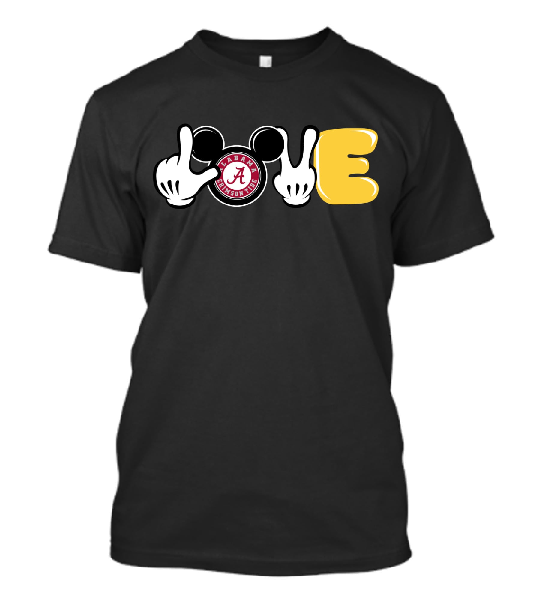 Alabama Crimson Tide Love Mickey Hands Football T-Shirt