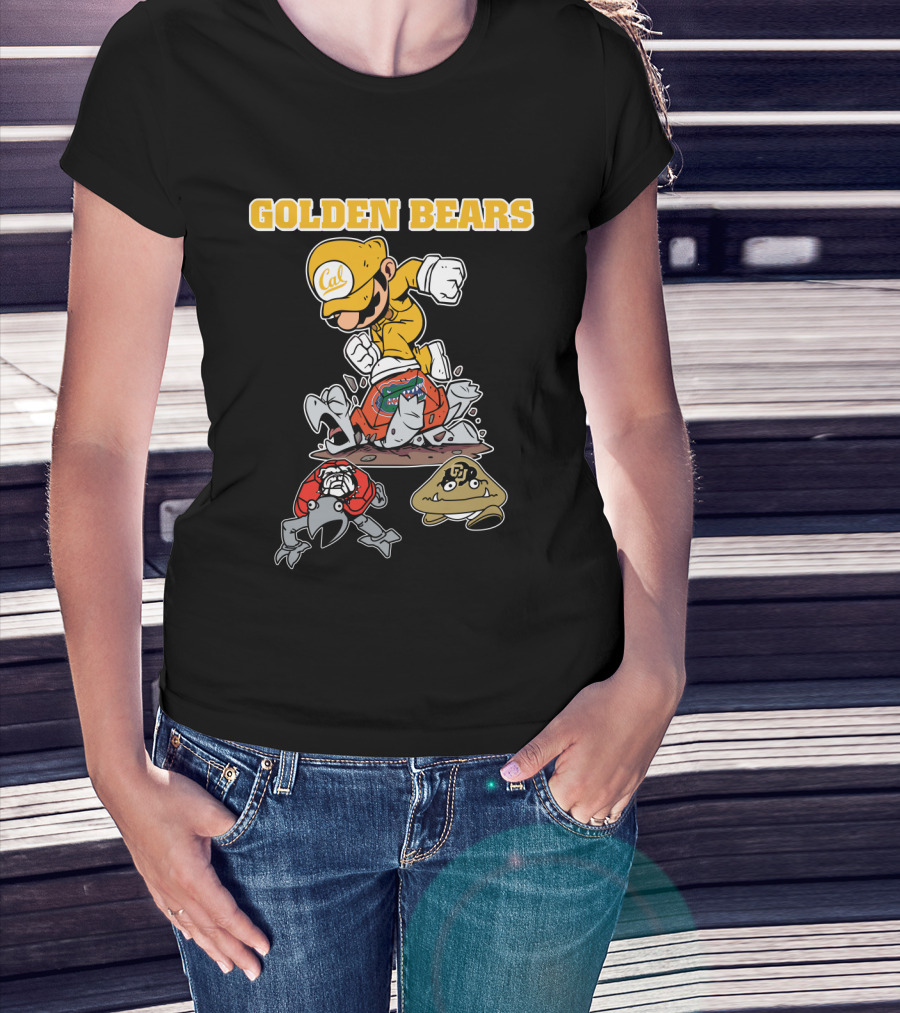 Golden Bears Cal Football Character With Mario Style T-Shirt