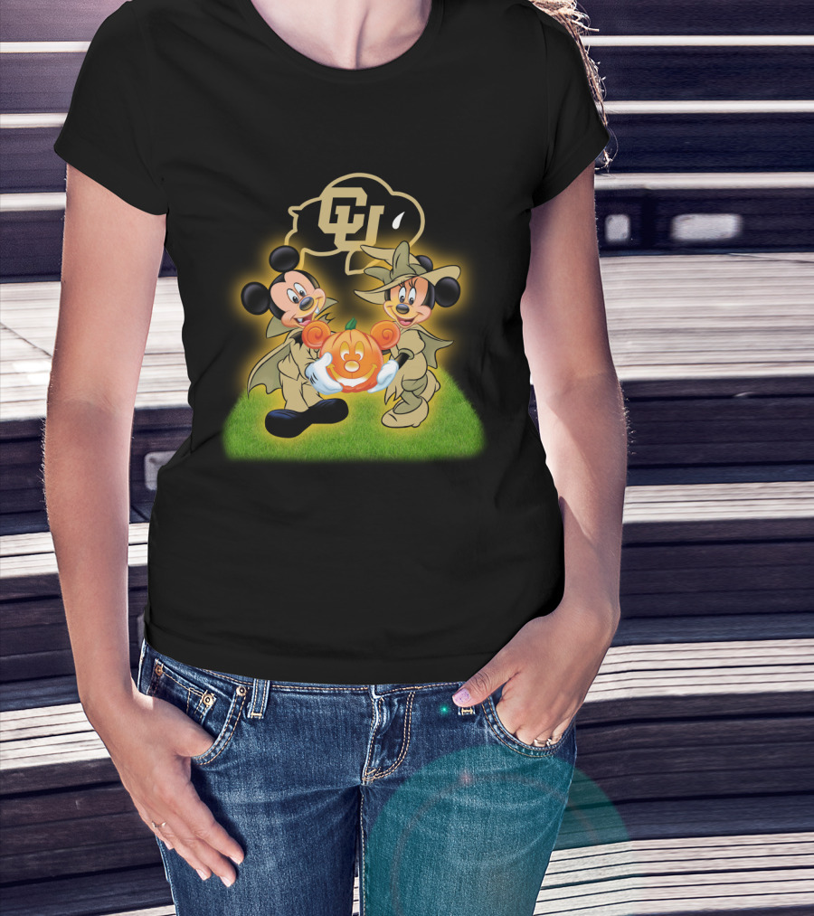 Halloween Mickey Minnie Colorado Buffaloes Football Cu T-Shirt