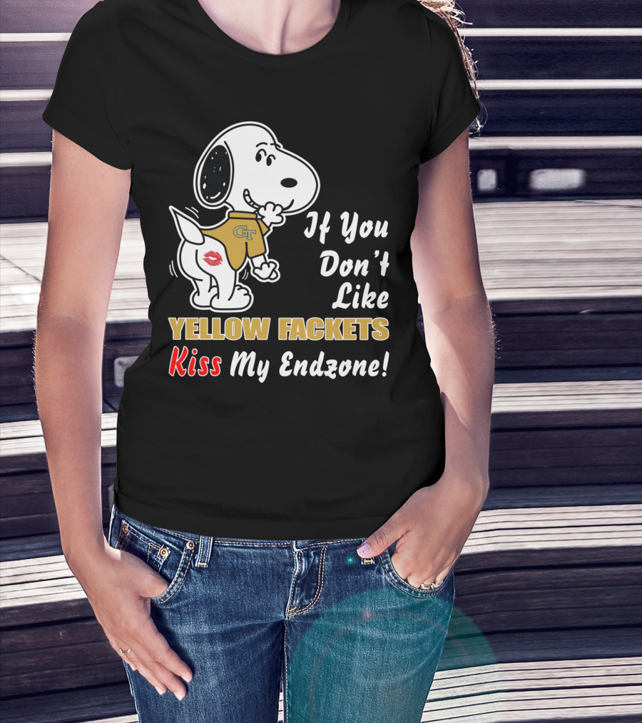 If You Don’t Like Yellow Jackets Kiss My Endzone Georgia Gt Football T-Shirt
