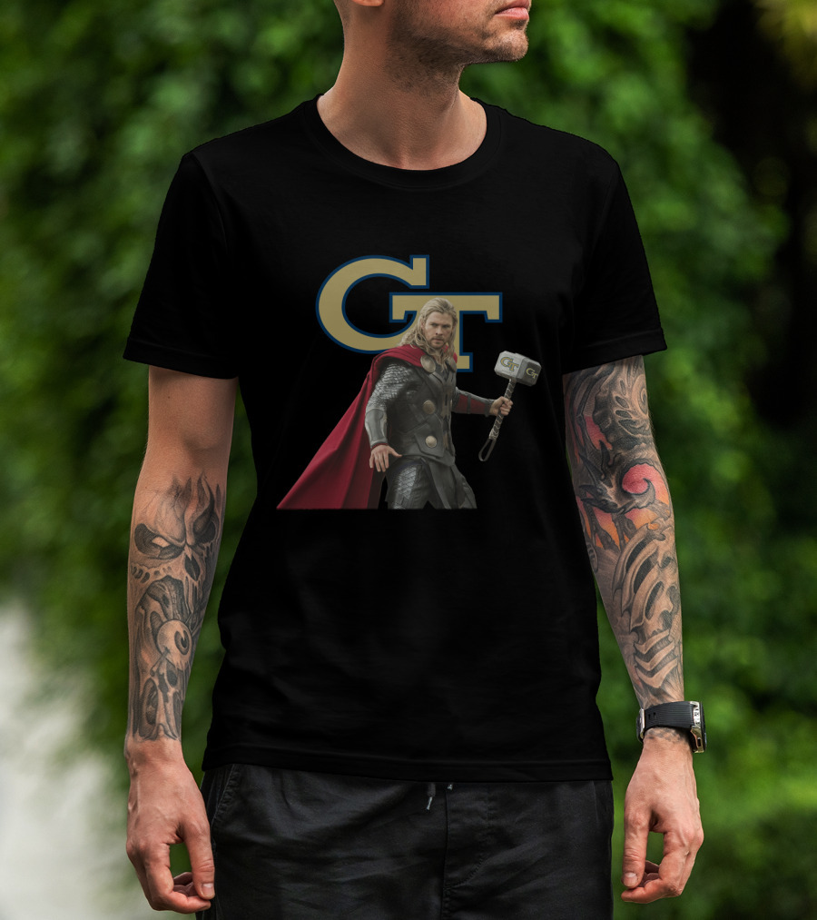 Gt Thor With Hammer And Cape T-Shirt