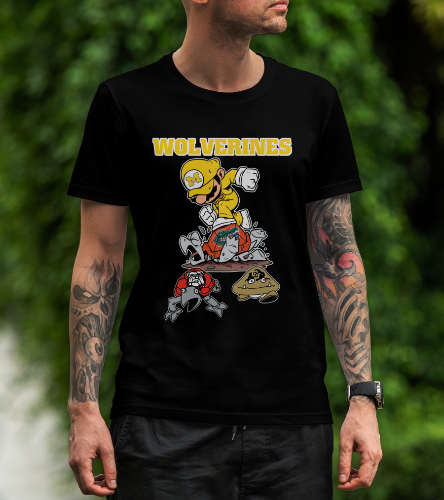 Wolverines Michigan Football Parody With M Character And Opponents T-Shirt