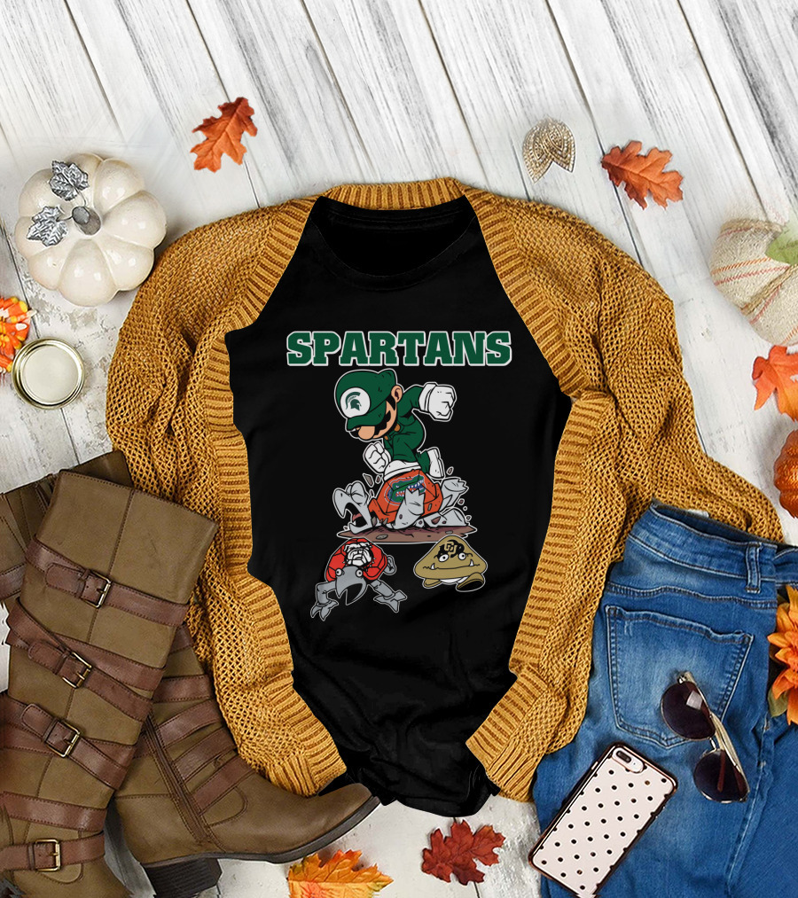 Spartans Msu Football Mario-Themed T-Shirt