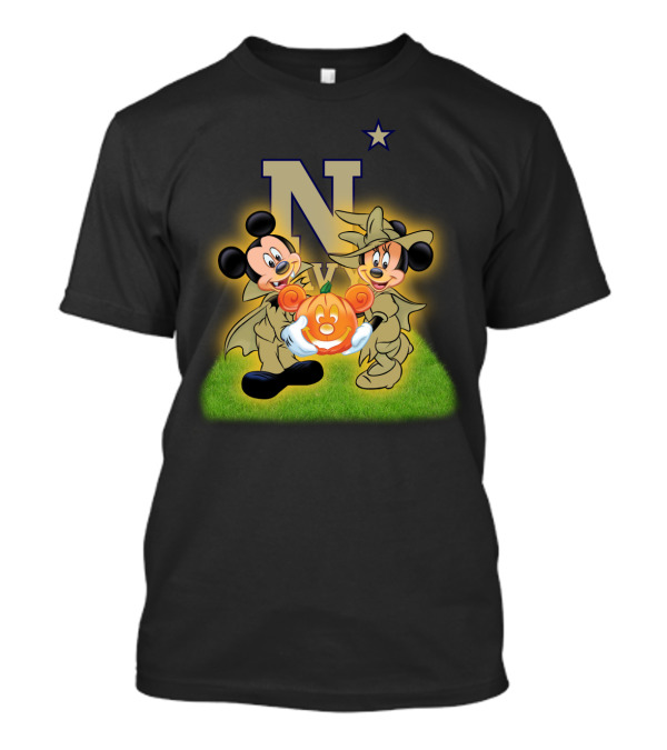 Navy Halloween Mickey Pumpkin Cartoon Star T-Shirt