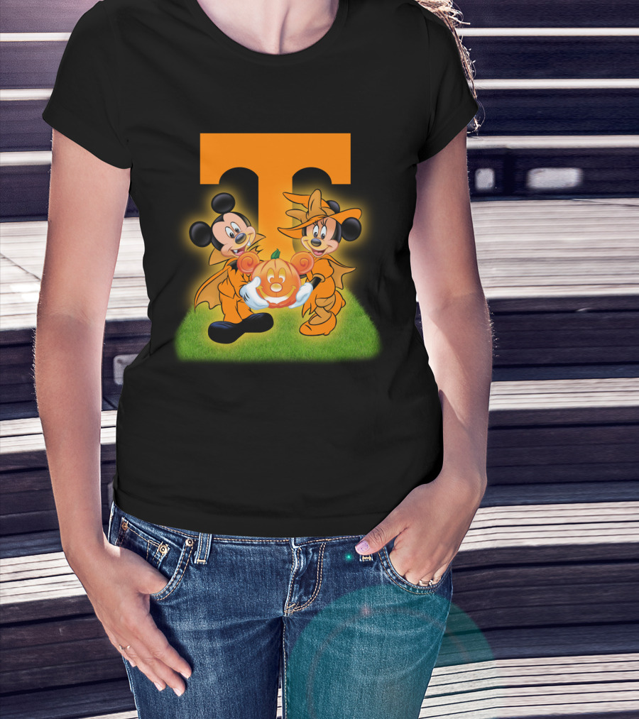 Tennessee Volunteers Halloween Mickey And Minnie Football T-Shirt