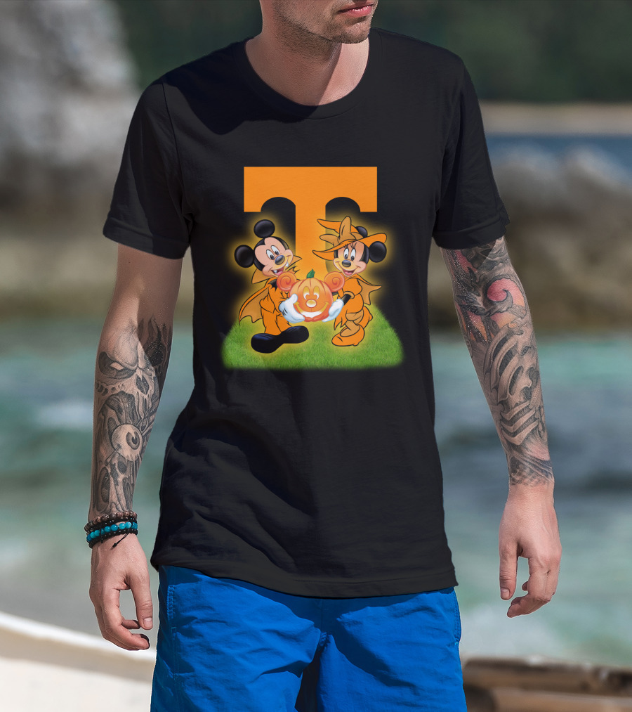 Tennessee Volunteers Halloween Mickey And Minnie Football T-Shirt