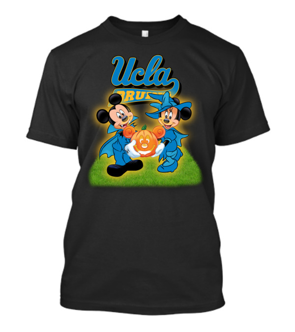 UCLA Bruins Halloween Featuring Mickey And Minnie With Pumpkin T-Shirt