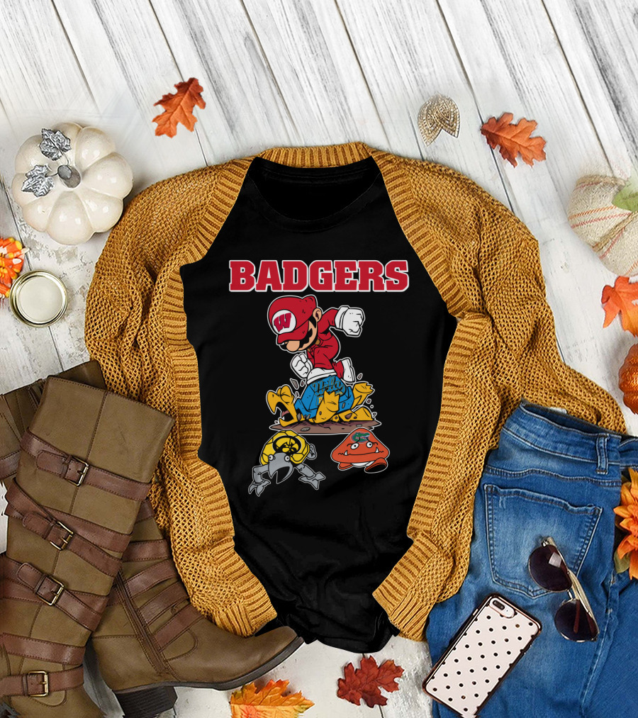 Badgers Wisconsin Football Character T-Shirt