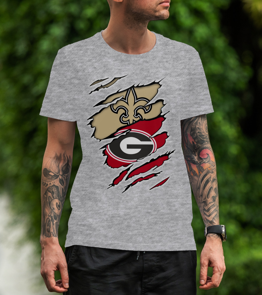 New Orleans Saints Georgia Bulldogs T-Shirt