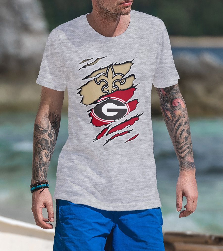 New Orleans Saints Georgia Bulldogs T-Shirt