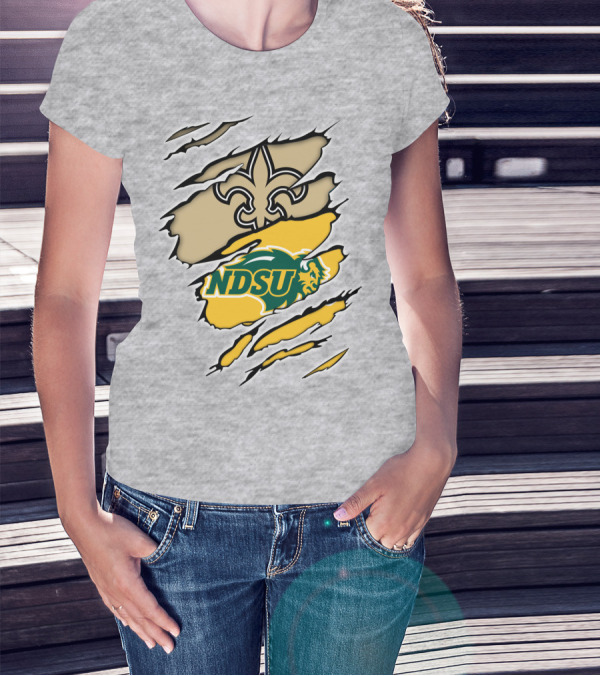 NDSU Bison Fleur-de-Lis Saints Logo Marquee T-Shirt