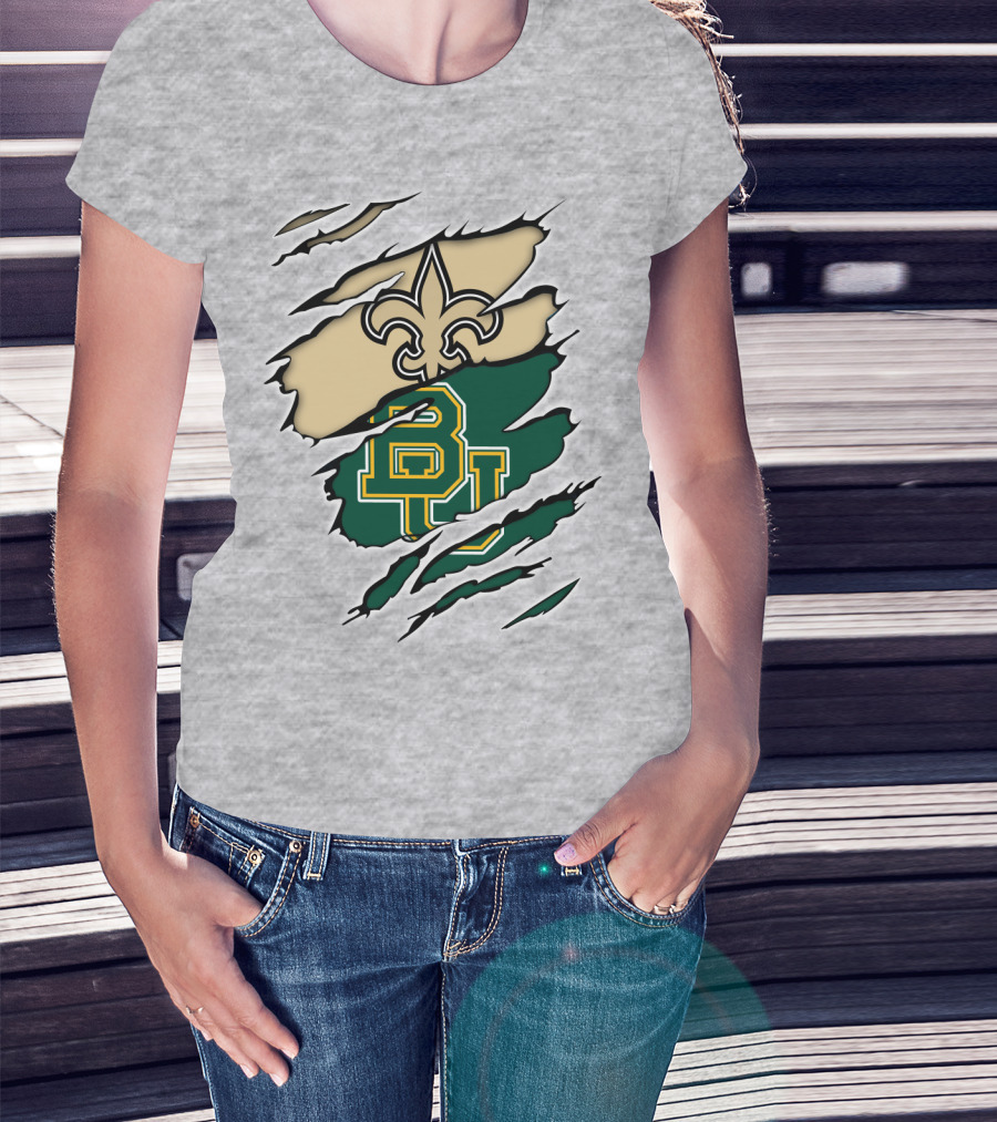 Saints Fleur-de-Lis Over Baylor Bears T-Shirt