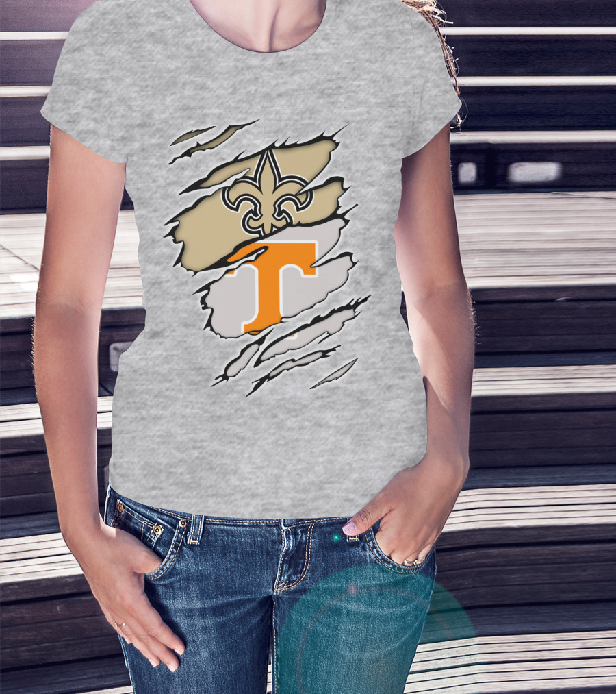 New Orleans Saints Tennessee Volunteers Fleur-de-Lis T T-Shirt