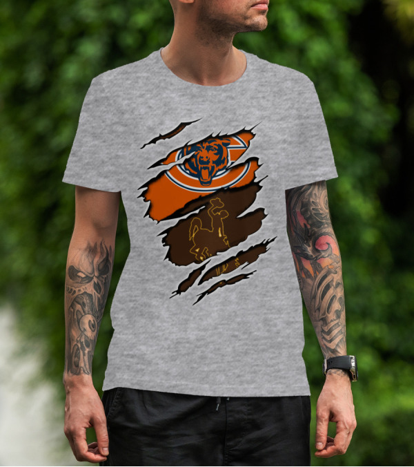 Bears Logo With Wyoming Cowboy Ripped Layers T-Shirt