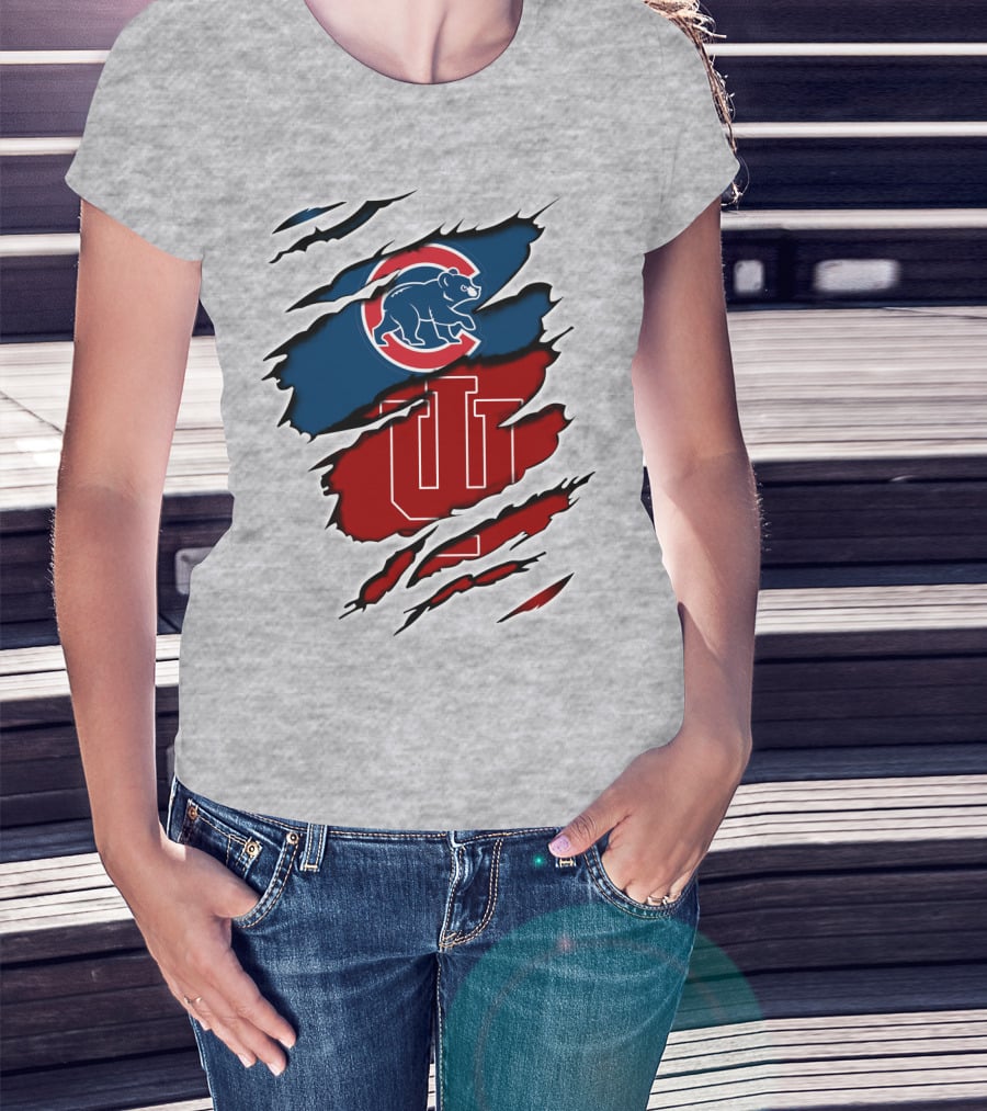 Cubs Indiana Hoosiers Scratch Logo Combo T-Shirt