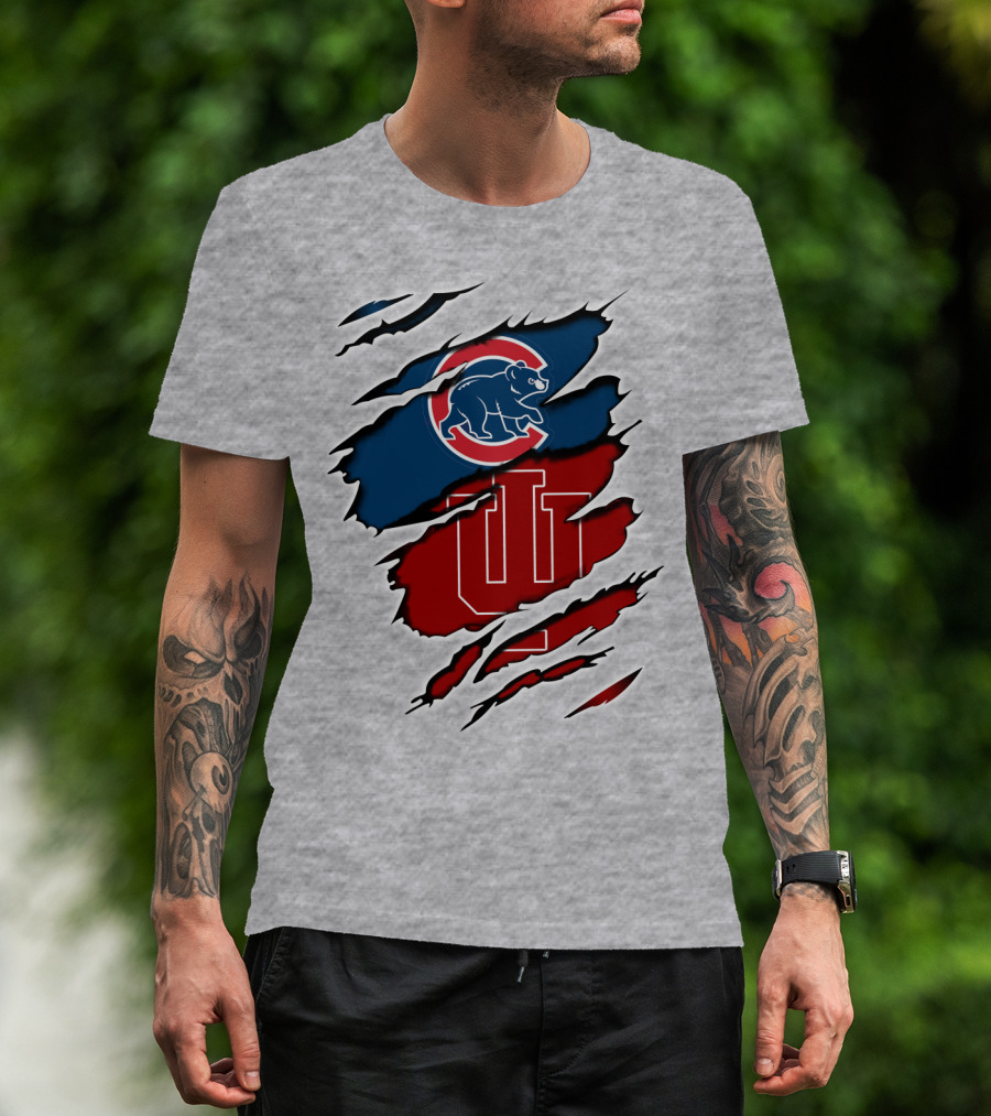 Cubs Indiana Hoosiers Scratch Logo Combo T-Shirt