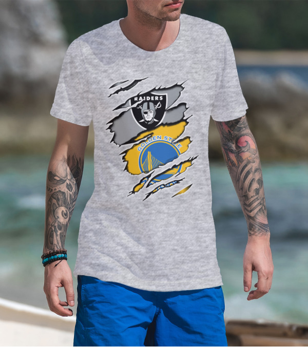 Raiders Golden State Warriors Logo Mashup T-Shirt