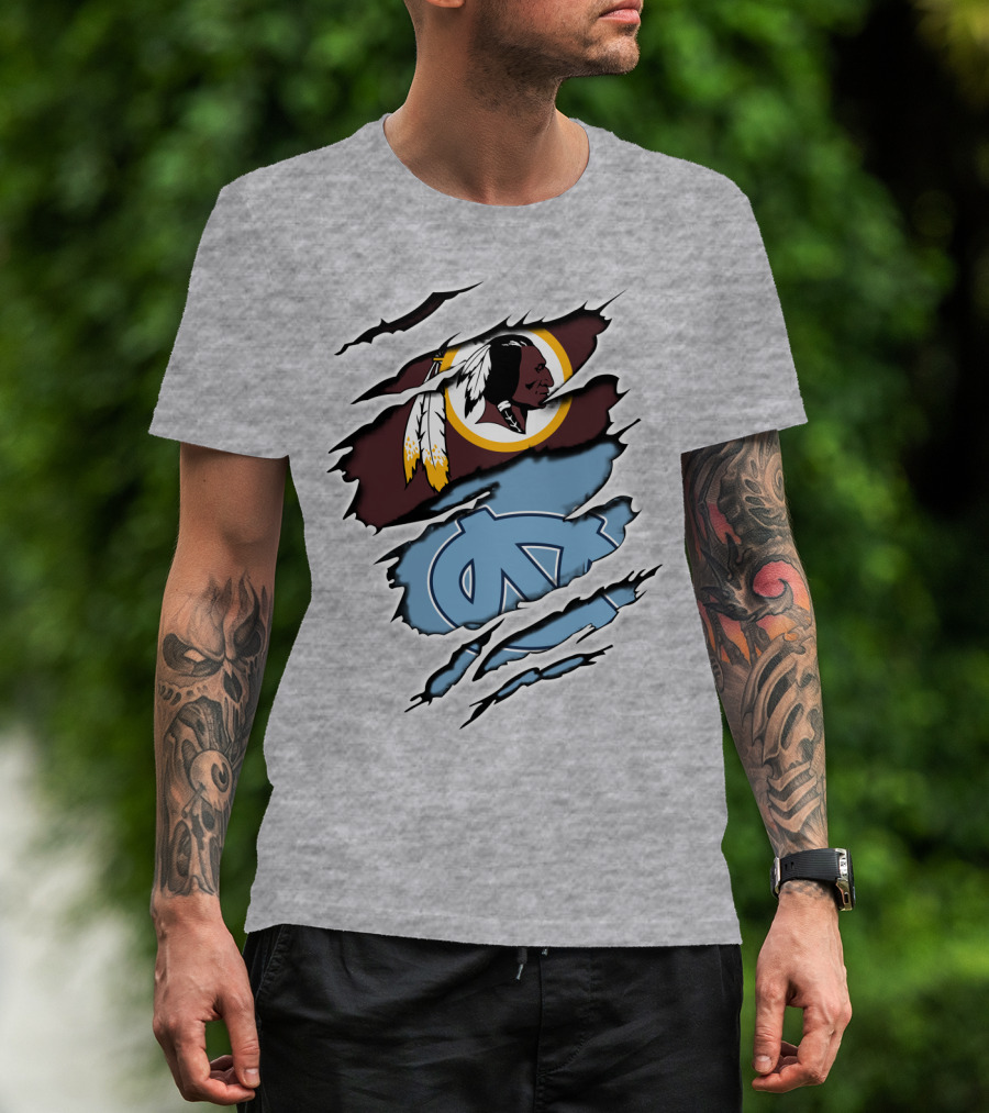 Redskins Tar Heels Logo Mashup T-Shirt