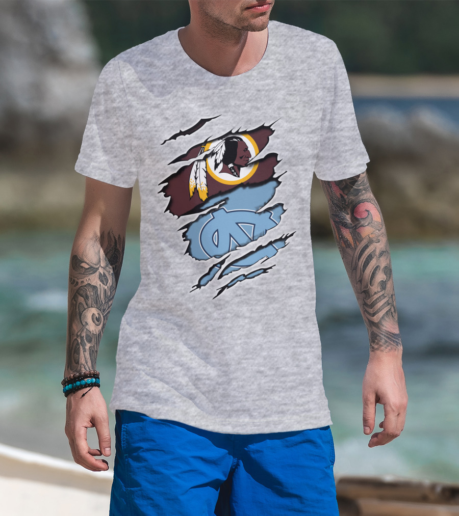 Redskins Tar Heels Logo Mashup T-Shirt