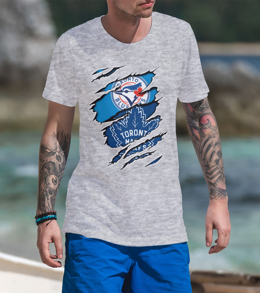 Toronto Blue Jays Maple Leafs Dual Logo Overlap T-Shirt