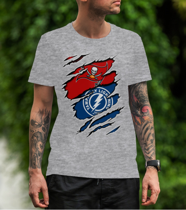 Tampa Bay Buccaneers Lightning Crossover Fan T-Shirt