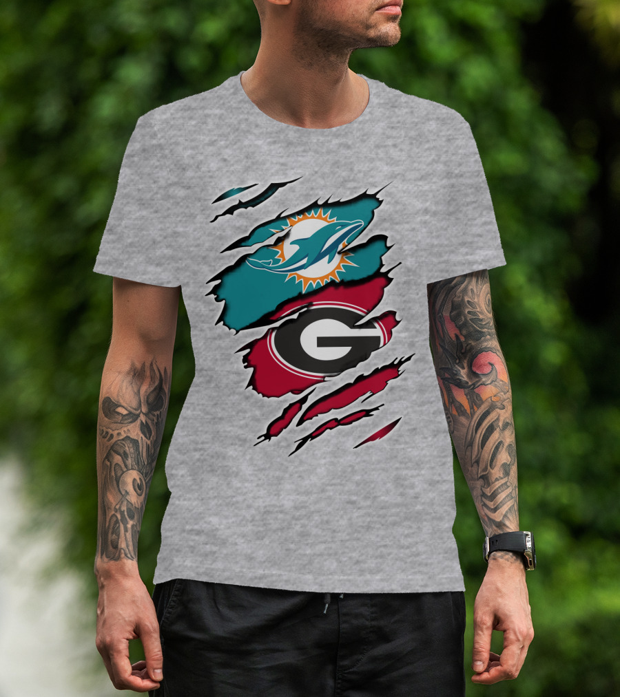 Miami Dolphins Georgia Bulldogs Dual T-Shirt