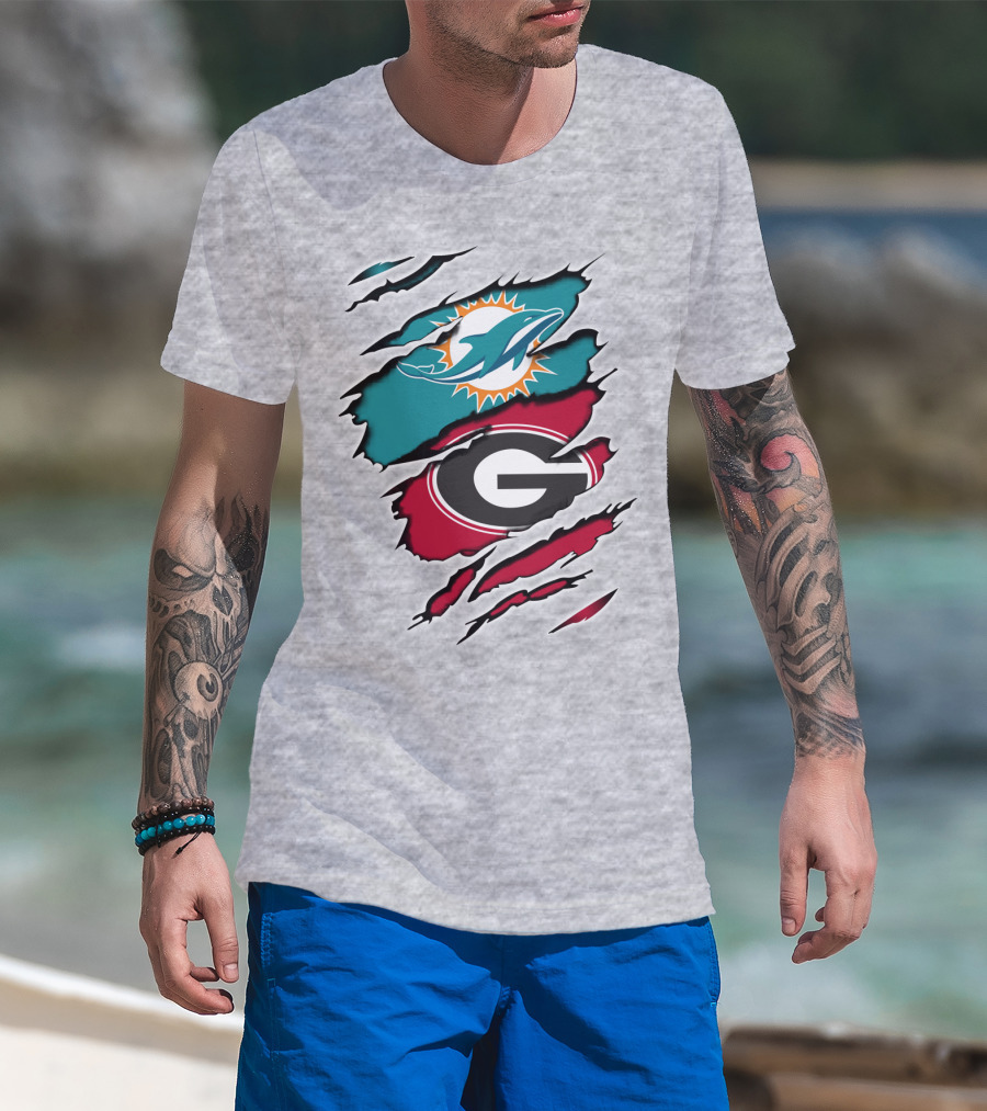 Miami Dolphins Georgia Bulldogs Dual T-Shirt