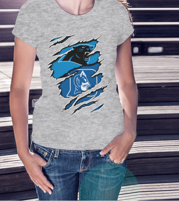 Panthers Duke Blue Devils Claw Marks Fusion T-Shirt