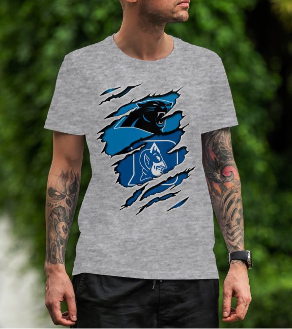 Panthers Duke Blue Devils Claw Marks Fusion T-Shirt