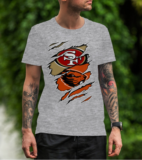 San Francisco 49ers Oregon State Beavers Merge T-Shirt