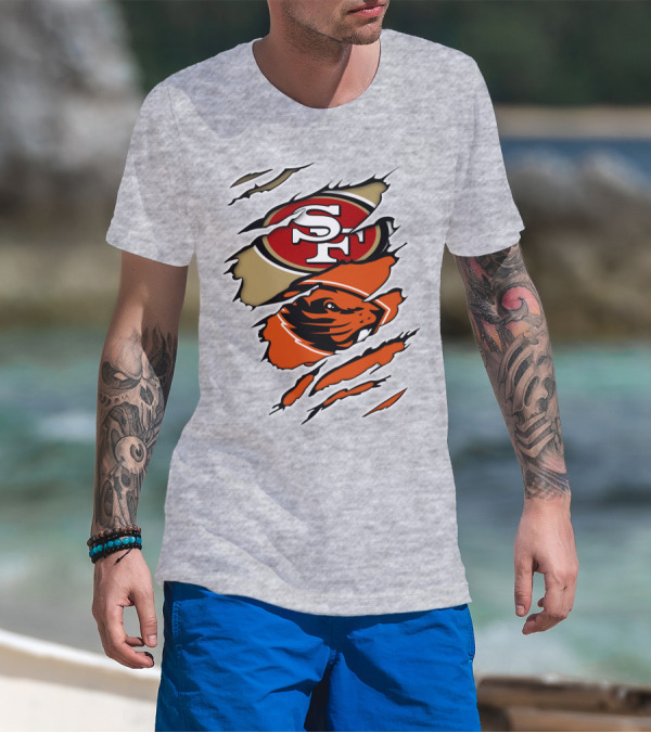 San Francisco 49ers Oregon State Beavers Merge T-Shirt