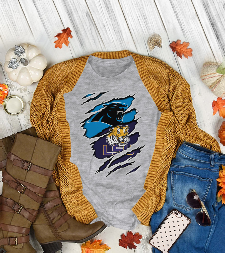 Carolina Panthers and LSU Tigers T-Shirt
