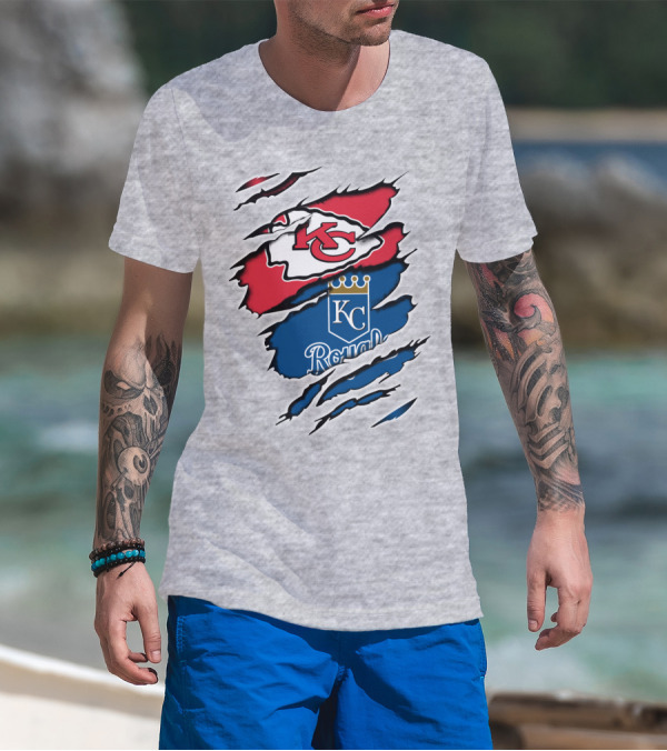 Chiefs KC Royals Logo Rip T-Shirt