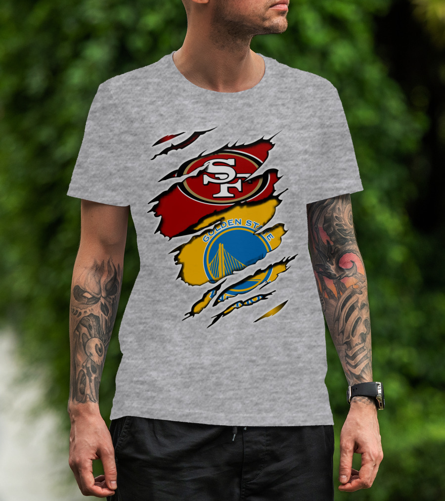 49ERS Golden State Warriors SF Logo Tear T-Shirt