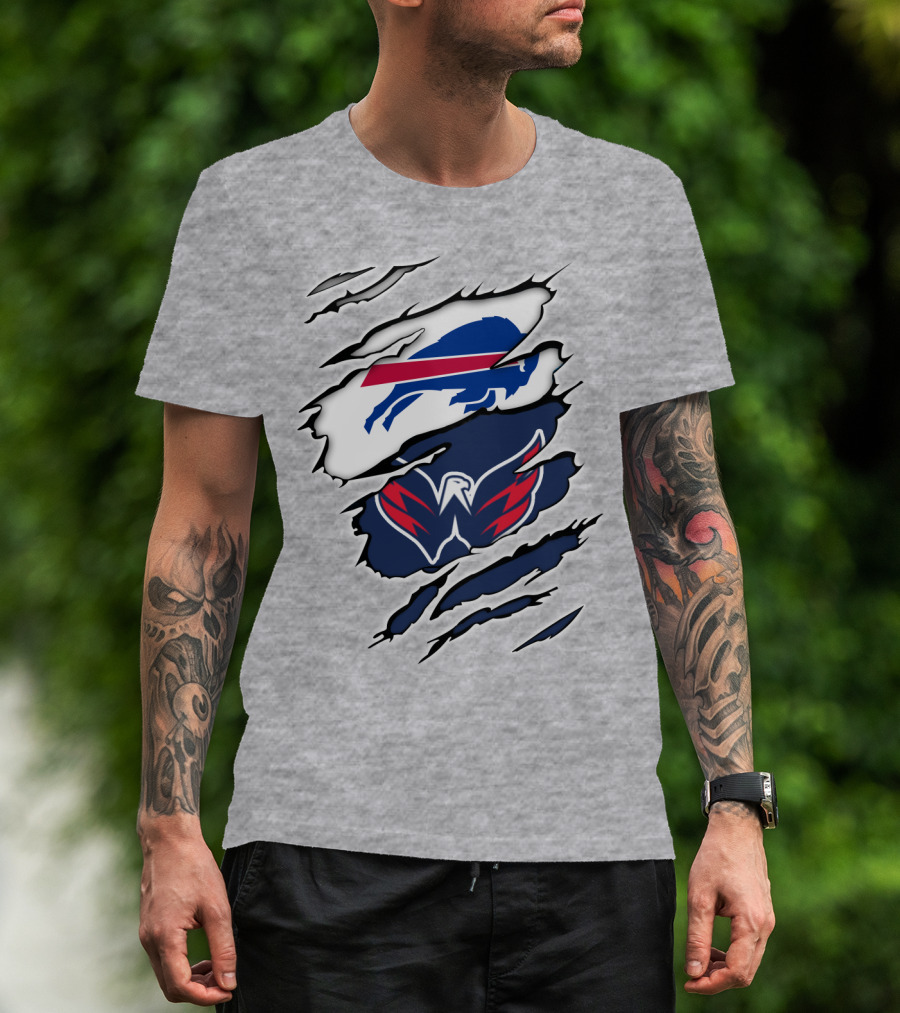 Buffalo Bills Washington Capitals Ripped Claw Marks T-Shirt