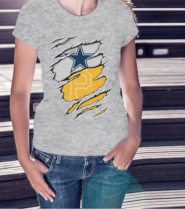 Dallas Cowboys Star Pittsburgh Pirates P Logo Fusion T-Shirt