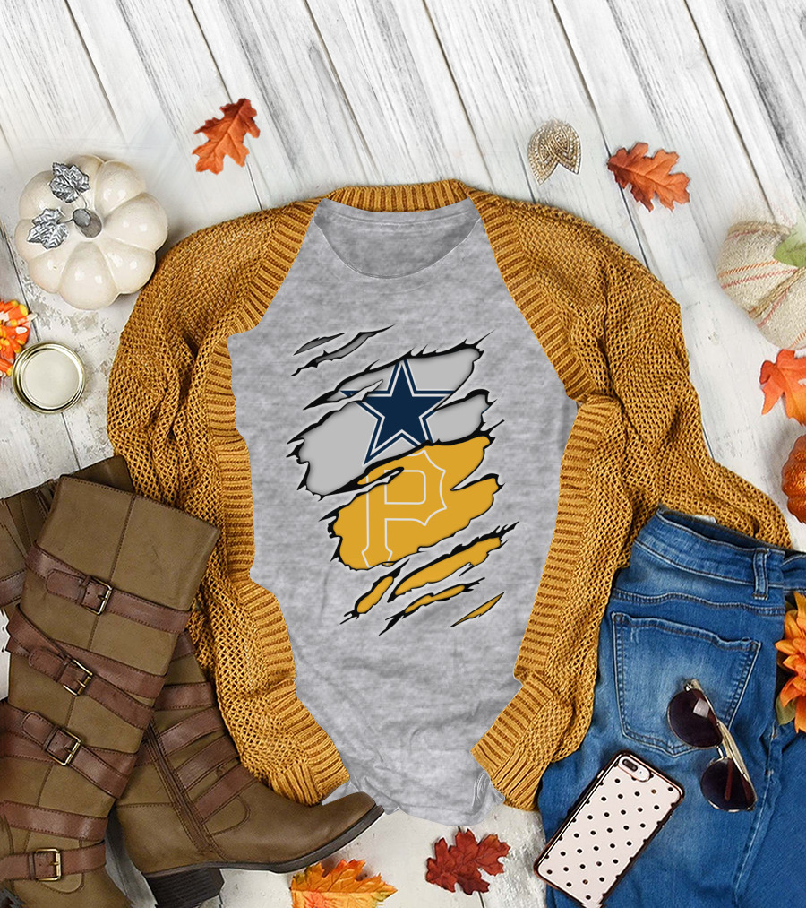 Dallas Cowboys Star Pittsburgh Pirates P Logo Fusion T-Shirt
