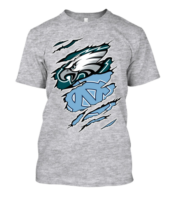 Philadelphia Eagles North Carolina Tar Heels Logo Fusion T-Shirt