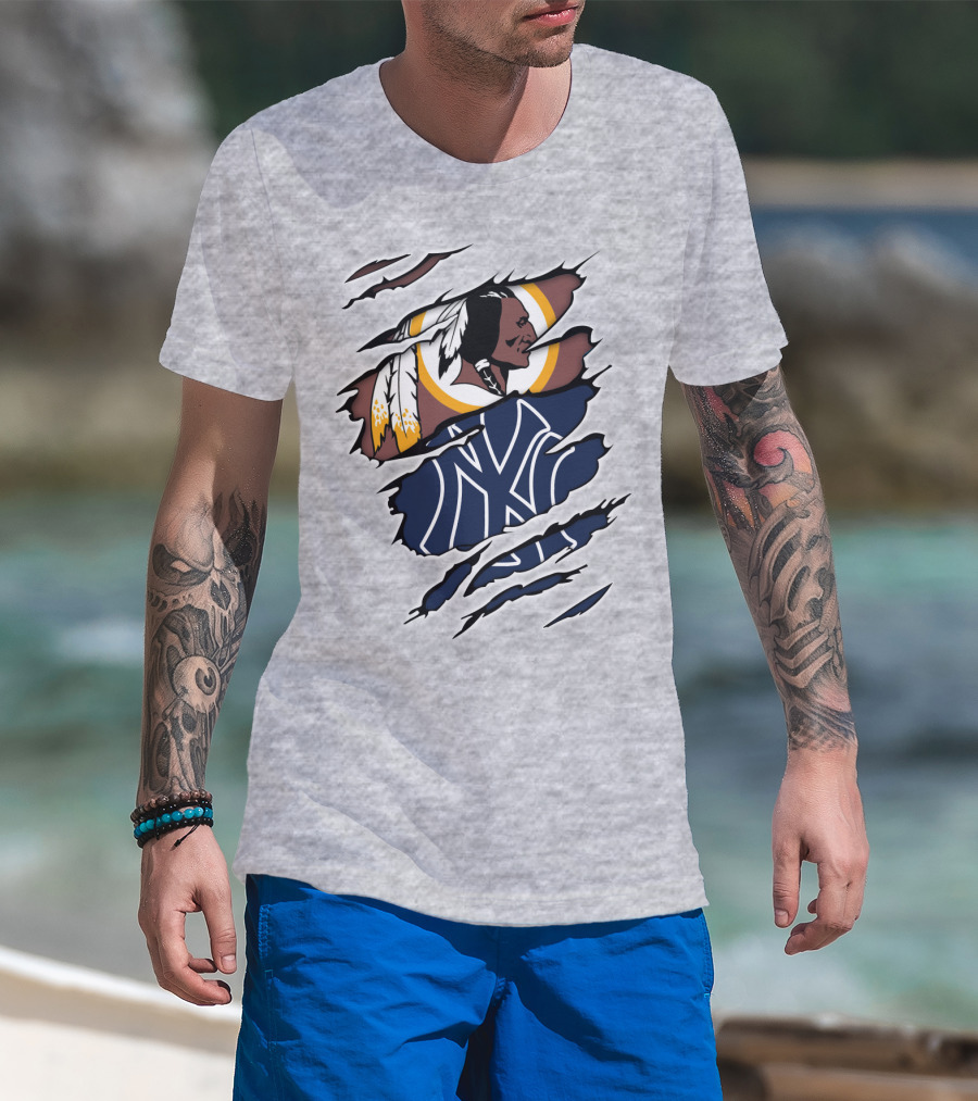 Redskins Yankees Logo Mashup T-Shirt