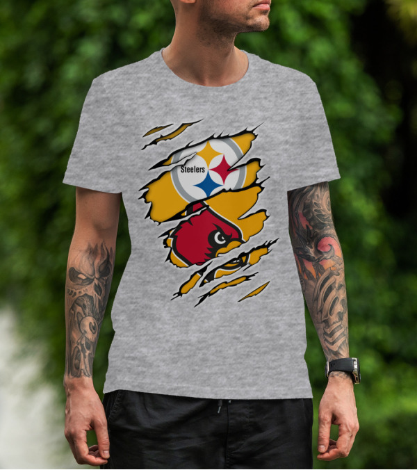 Steelers Louisville Cardinals Fan Crossover T-Shirt