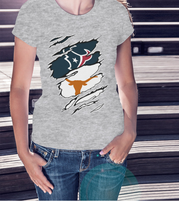 Texans Longhorns Logo Fusion T-Shirt