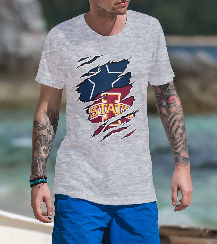 Ripped Dallas Star Iowa State Cyclones T-Shirt