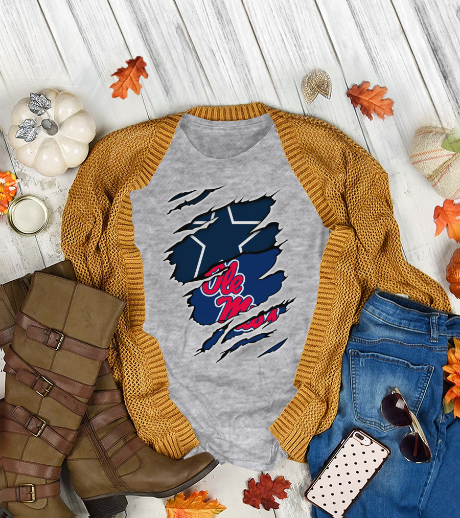 Ole Miss Cowboys Star Distressed T-Shirt